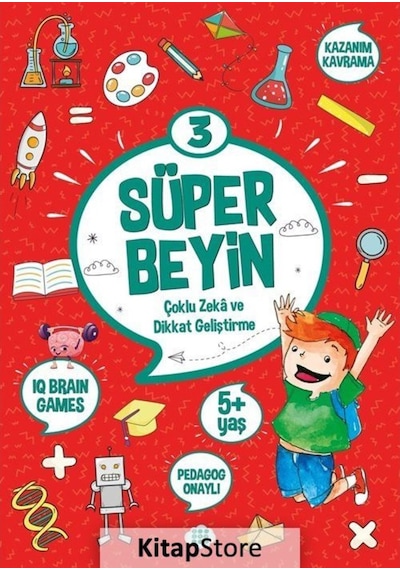 Süper Beyin 3 - Çoklu Zeka ve Dikkat Geliştirme 5+ Yaş- Dokuz Yayınları