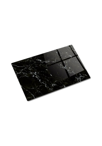 Decorita Cam Kesme Tahtası | Siyah Mermer Görünümlü | 20cm x 30cm