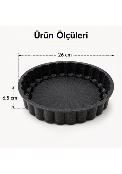 Orret Home 26 Cm Granit Döküm Kek Kalıbı Yapışmaz Kaplama Eşit Isı Dağılımı Sağlayan Fırın Uyumlu Kek Ve Diğer