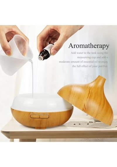 Ultrasonik Aroma Hava Nemlendirici Hava Difüzör Kokulu Uçucu Yağ Difüzör 500 Ml Kumandalı Led Işıklı