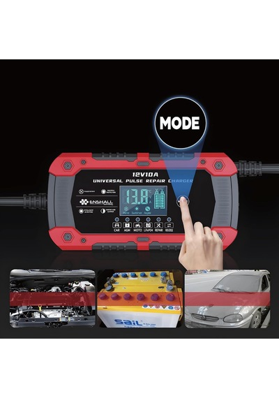 12v 10a Akıllı Hızlı Akü Şarj Cihazı - Lifepo4, Jel, Agm Ve Kurşun Asit Akü Şarjör Ve Onarım Cihazı Araba, Kamyon, Motosiklet, Tekne