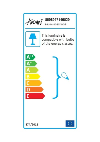 Avonnı Bsu-68160-bsy-m3-b Siyah Elektrostatik Toz Boyalı Dış Mekan Aydınlatma, E27, Abs, Cam, 25cm Sku: Smgstk858539e0b7