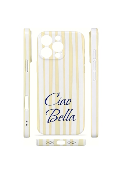 Apple iPhone Uyumlu 16 Pro Vorian İnce Kamera Korumalı Mika Kılıf Ciao Bella Lemon Ciao Bella Lemon Mika