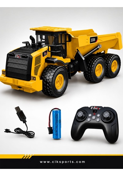 Ctoys Uzaktan Kumandalı Damperli Kamyon - Kutu Ölçüsü: 44.5 Cm , 2.4g , 1:16 Ölçekli , Şarjlı