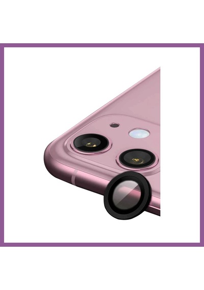 Bezos İphone 11 Uyumlu Raze Metal Kamera Lens - Siyah Rengaren