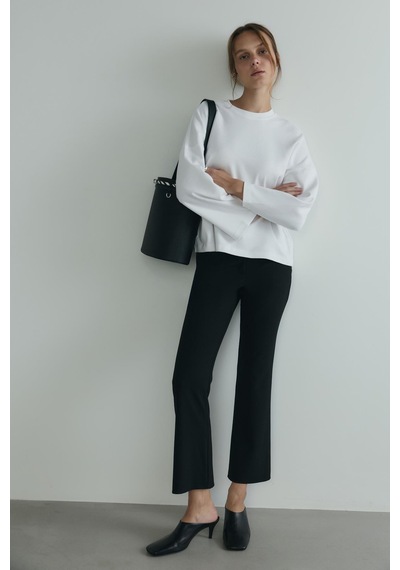Suud Collection Ekru Katie Uzun Kollu Oversize Tişört