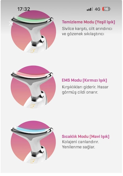 Ems Yüz Ve Çene Masaj Aleti Bataryalı Beyaz - Pembe