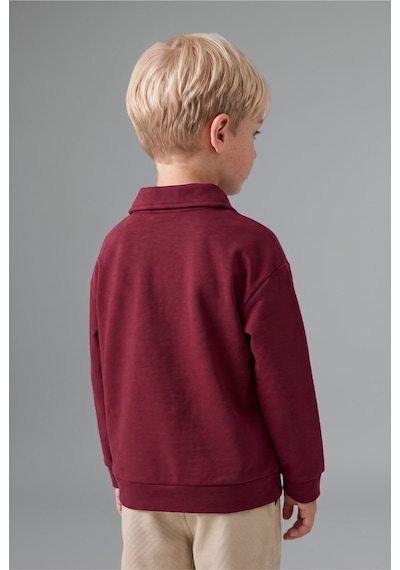 Defacto Polo Yaka Uzun Kollu Üst Geniş Paça Alt 2li Takım Erkek Bebek I0275a526aubr281 Bordo-br281