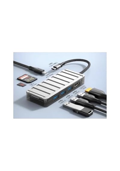 Pd 100w 7in1 Usb-c To Tf/sd-hdmı Hub Adaptör Hb-13