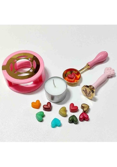 Pembe Patili Mum Mührü Seti Karışık
