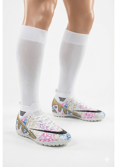 N Moda Air Laliga Yarı Profesyonel Çoraplı Çim-halı Saha Kauçuk Taban Unisex Futbol Ayakkabısı Beyaz-altın N Moda Air Laliga Yarı Profesyonel Çoraplı Çim-halı Saha Kauçuk Taban Unisex Futbol Ayakkabısı Beyaz-altın