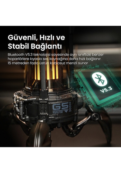 Gravastar Süpernova 25w Bluetooth Hoparlör, Taşınabilir Stereo Ses Bombası, Rgb Işıklı, 2 Adet, Siya