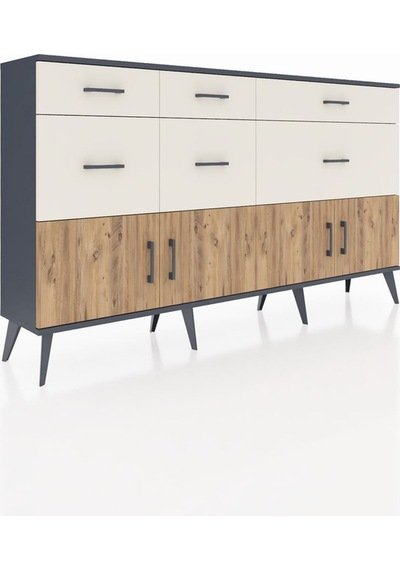 Arges Konsol Tek Raflı 6 Çekmeceli 4 Kapaklı 176x30x99 Antrasit-çam/aytaşı Atlas Çam/aytası - Antrasıt Arges Konsol Tek Raflı 6 Çekmeceli 4 Kapaklı 176x30x99 Antrasit-çam/aytaşı Atlas Çam/aytası - Antrasıt