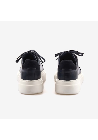 Mocassini Hakiki Deri Erkek Bağcıklı Kalın Taban Spor & Sneaker 35110 Laci Sipiro Lacivert
