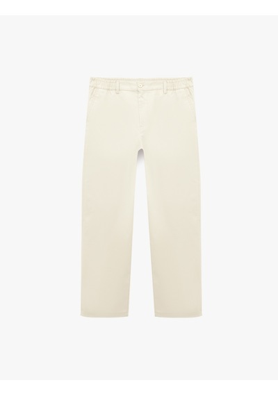 Koton Pamuklu Regular Fit Cepli Beli Lastikli Gabardin Yazlık Chino Pantolon Bej 6sam40108hw Ekru Koton Pamuklu Regular Fit Cepli Beli Lastikli Gabardin Yazlık Chino Pantolon Bej 6sam40108hw Ekru