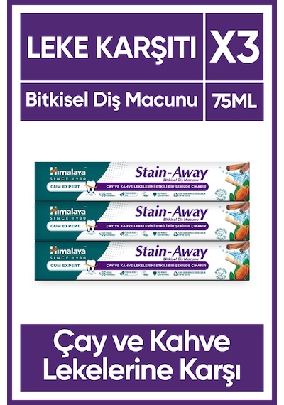Himalaya Stain Away Leke Karşıtı Diş Macunu 3 x 75 ML