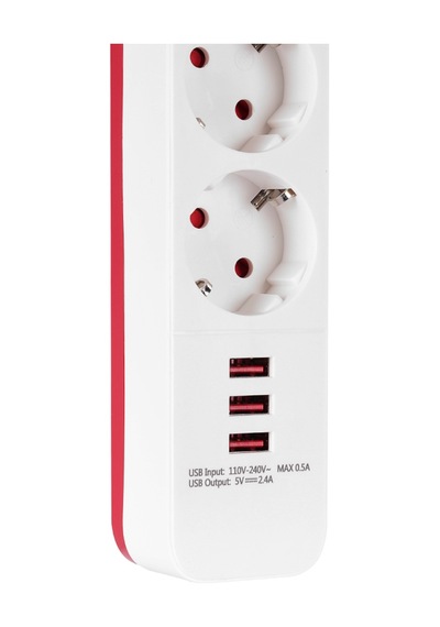 S-lınk Spg403u 4 Soket Akım Korumalı Priz 3xusb 5v 2.4a 1.5mt %100 Bakır 1.5mm Kablo 750 Joule Beyaz 1923 1.9 M