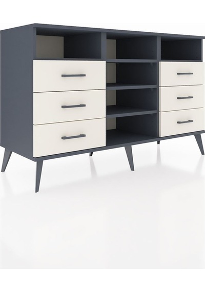 Hyperion Konsol 5 Raflı 6 Çekmeceli 132x44x83 Antrasit-antrasit/aytaşı Antrasit/aytaşı Hyperion Konsol 5 Raflı 6 Çekmeceli 132x44x83 Antrasit-antrasit/aytaşı Antrasit/aytaşı