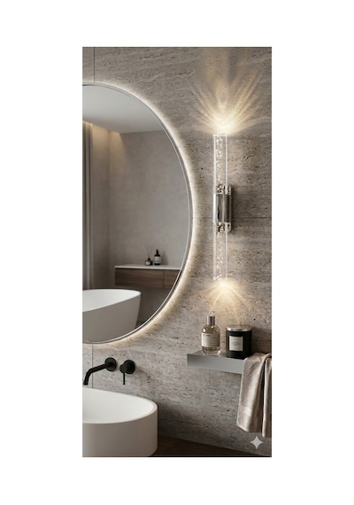 Bubblelight Small 31 Cm Modern Tasarım Led Aplik - Duvar Lambası - Gümüş - Pilli - Günışığı Platinum Günışığı Pilli
