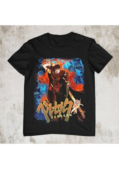 Noıssey Kırmızı Etiket Gala Berserk Guts Griffith 90s Vintage Unisex T-shirt 14503 Siyah