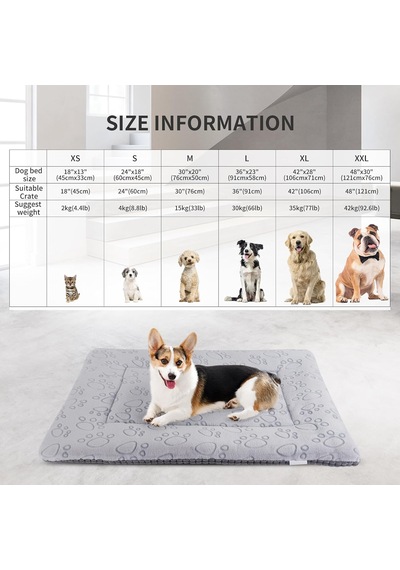 Tr Köpek Yatağı Mat, Çift Amaçlı Yıkanabilir Yastık, Yumuşak Premium Peluş Köpek Sandığı Minderi, Küçük