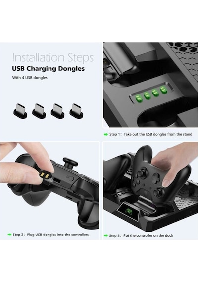 Xbox One Stand Fanlı Şarj Göstergeli Dock Xbox One X S