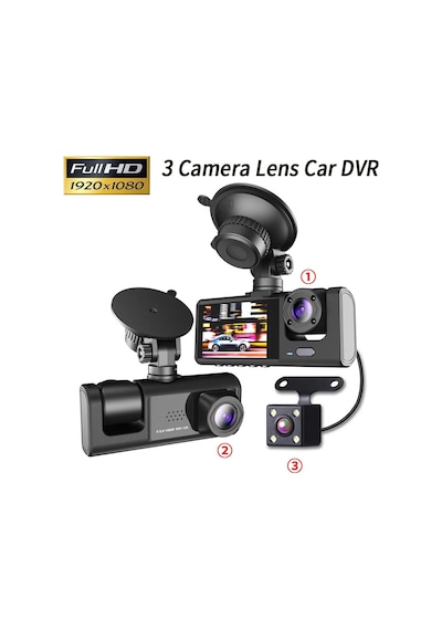 Araç İçi Kamera 3 Lens Kamera