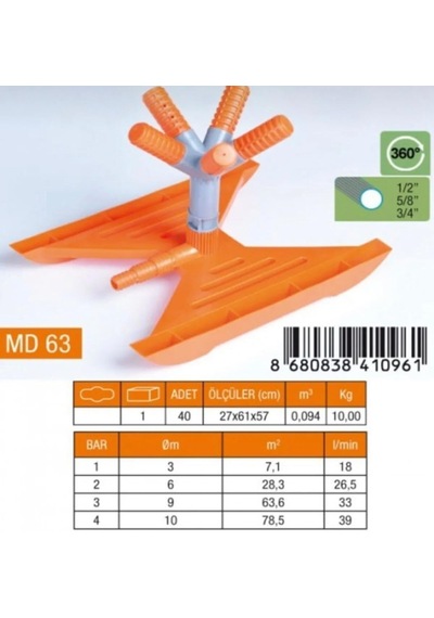 Bahçe Sulama 5 Li Fıskiye Sehpalı Md63
