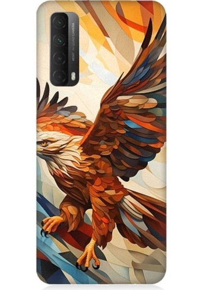 Huawei P Smart 2021 Uyumlu Uçan Savaşçı Kartal Desenli Silikon Kılıf