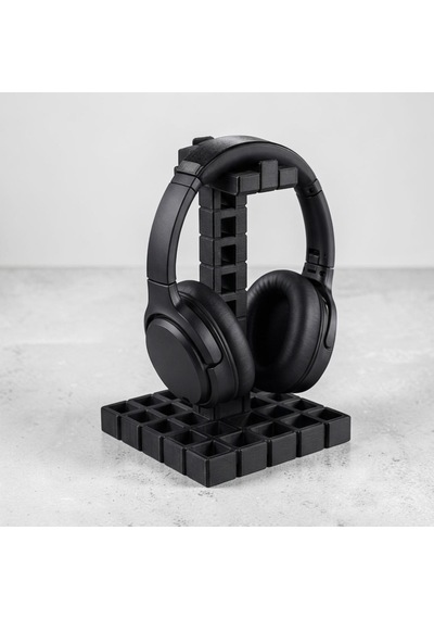 Happy3dworld Endüstriyel Izgara Desenli Kulaklık Standı, 3d Baskı Siyah Gaming Aksesuarı