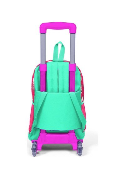 Coral High Kids Neon Mercan Alpaka Desenli Işıklı Tekerlekli Okul Çantası