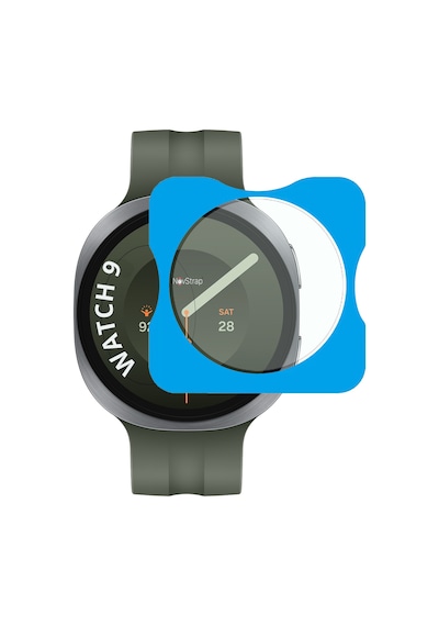 Novstrap Samsung Galaxy Watch 9 44mm İle Uyumlu Kolay Uygulama Aparatlı Temperli Cam Ekran Koruyucu