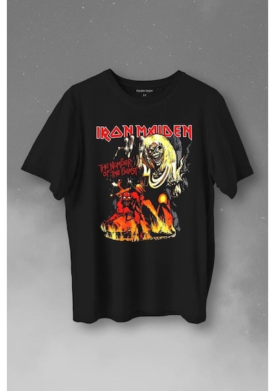 Iron Maiden 2 The Number Of The Beast Music Baskılı Tişört Unisex T-shirt 001