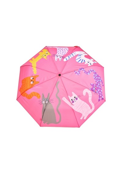 Original Duckhead Duck Kompakt Şemsiye Arty Cats Fuschia renkli