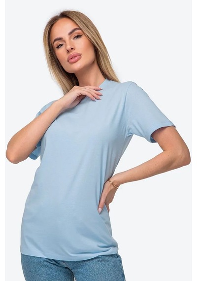 Uyguntarz Unisex Pamuklu Oversize Basic Tshirt Bebe Mavisi