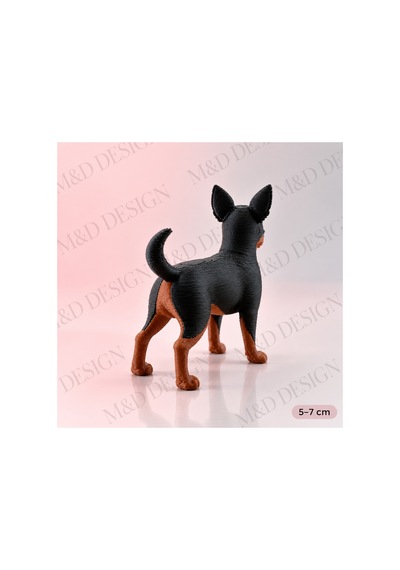 3d Baskı Mini Köpek Figürü Siyah Kahverengi Dekoratif Biblo 5-7 Cm