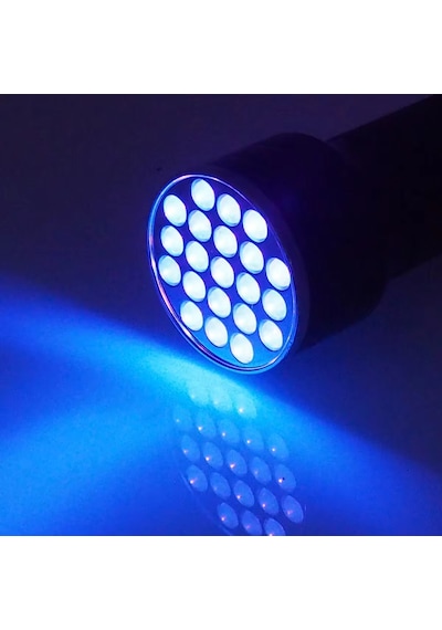 21 Led Ultraviyole El Feneri, 395 Nm Uv Fener, Mor Işık El Feneri Siyah