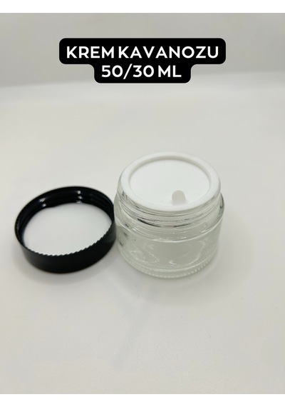 Krem Kavanozu 30 Ml Buzlu/normal Cam Siyah Kapak Normal Cam 30 Cc