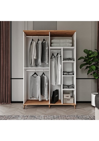Bohem 4 Kapaklı Aynalı Komple Mdf Gardırop - Elbise Dolabı