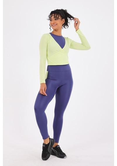 Scorp Equinox Kadın Spor Atlet Uzun Tayt Bluz 3lü Takım Saks STANDART