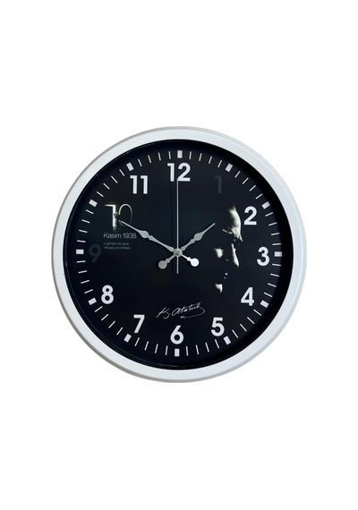 Cumhuriyet Işığı Beyaz Seri 36 Cm Metal Duvar Saati Çok Renkli