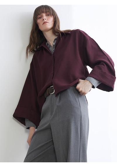 Lcw Vision Mürdüm Oversize Kadın Gömlek