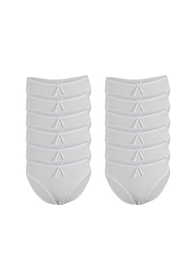 Özten Kadın 12'li Paket Bambu Bikini Külot Beyaz
