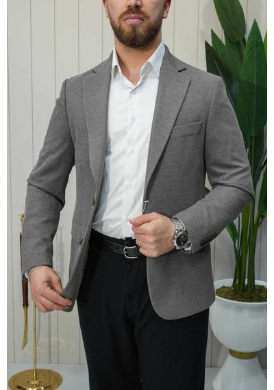 Bys Beystil Sivri Yaka Kahverengi Ceket 467 - Slim Fit