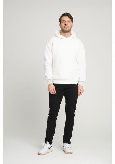 Alexandergardi Alexandergardı Kangru Cepli Kapişonlu Sweatshirt E23-00176 Beyaz