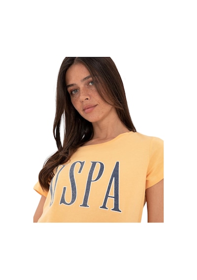 U.S. Polo Assn. Kadın Marka Yazılı T-shirt Kavun