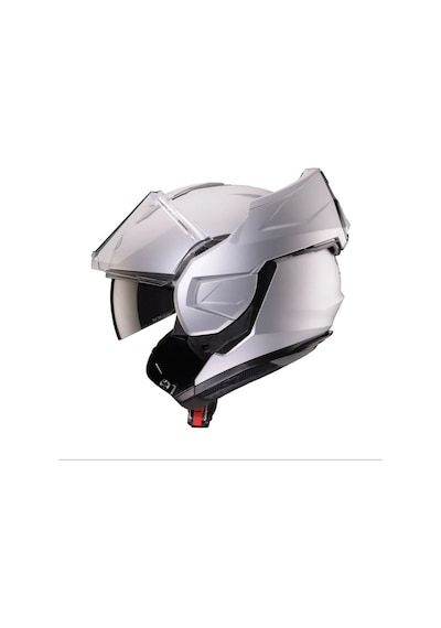 Trip Mat Gümüş Motosiklet Kaskı Modüler Çene Açılır Güneş Vizörlü Motorcu Kaskı Beyaz