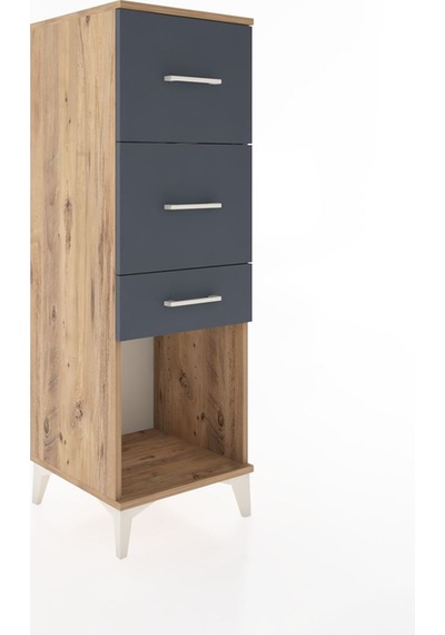 Hyperion Dolap 3 Çekmeceli 44x44x134 Çam-antrasit Çam