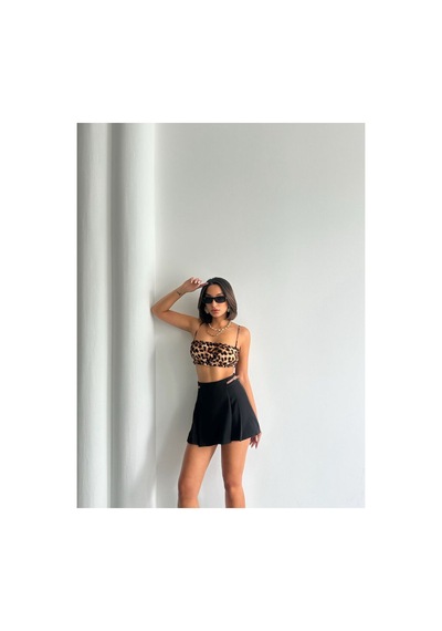 Verymoda Kemer Detaylı Şort Etek D2641 Siyah