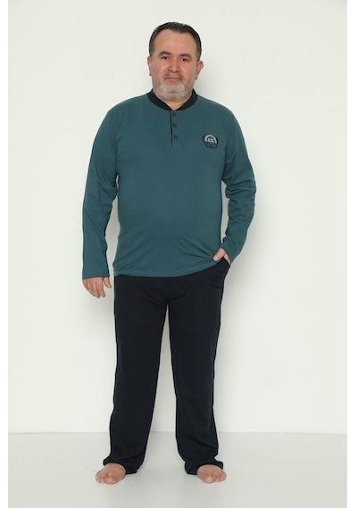 Erkek Büyük Beden Pijama Takımı Tampap 1773 Yeşil